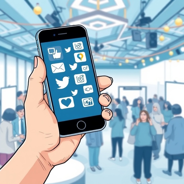 Illustration über Social Media Management